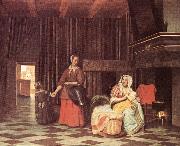 HOOCH, Pieter de Suckling Mother and Maid s oil on canvas